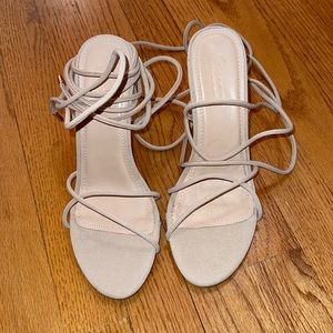 Nude Lace Up Heels